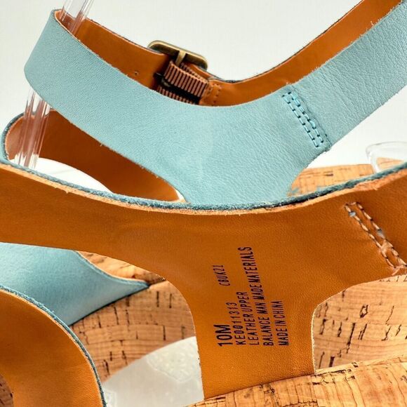 Kork-Ease Womens Tish Sandals Platform Block Heel Blue Leather Slingback 10 M - Picture 7 of 15